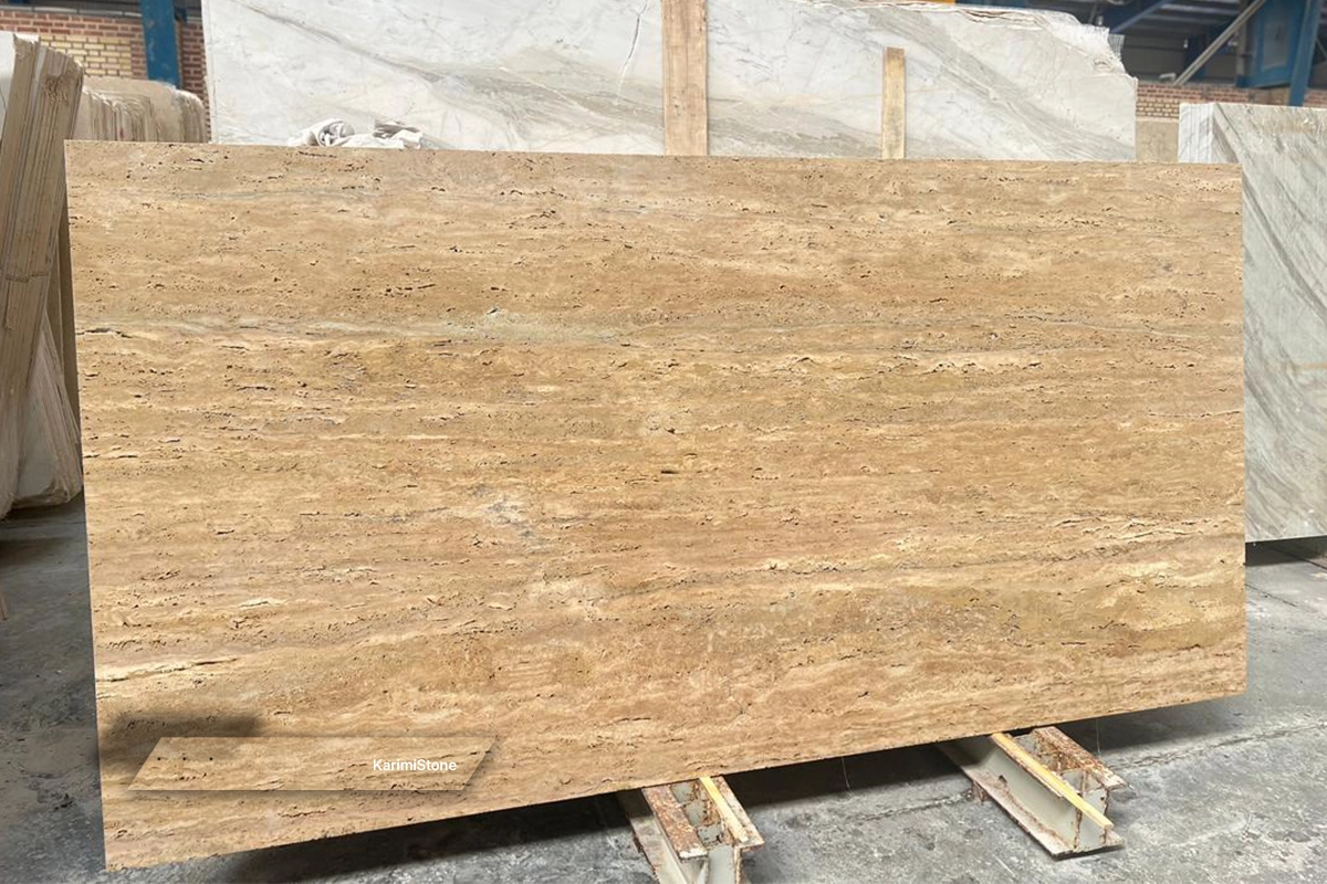 Beige Travertin polished 07