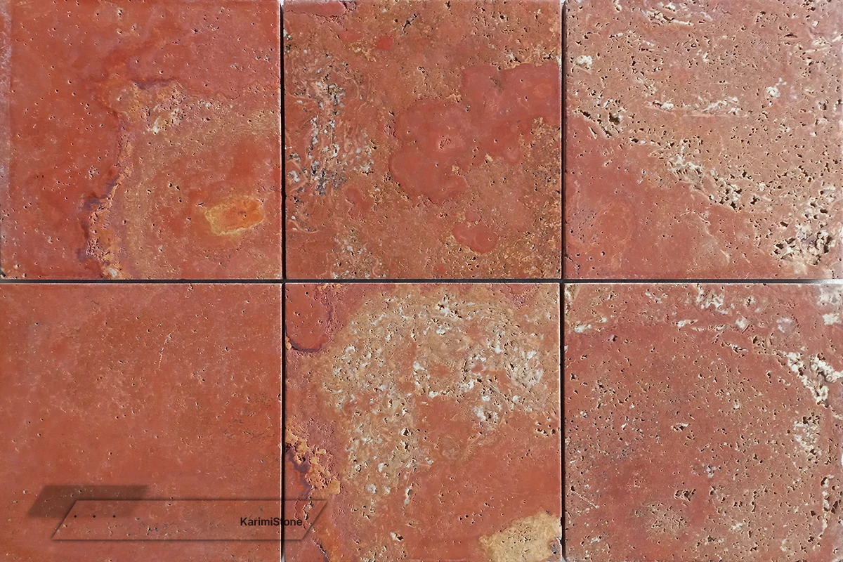 Travertine Red Cross-cut Brushed 1200.800 – 01