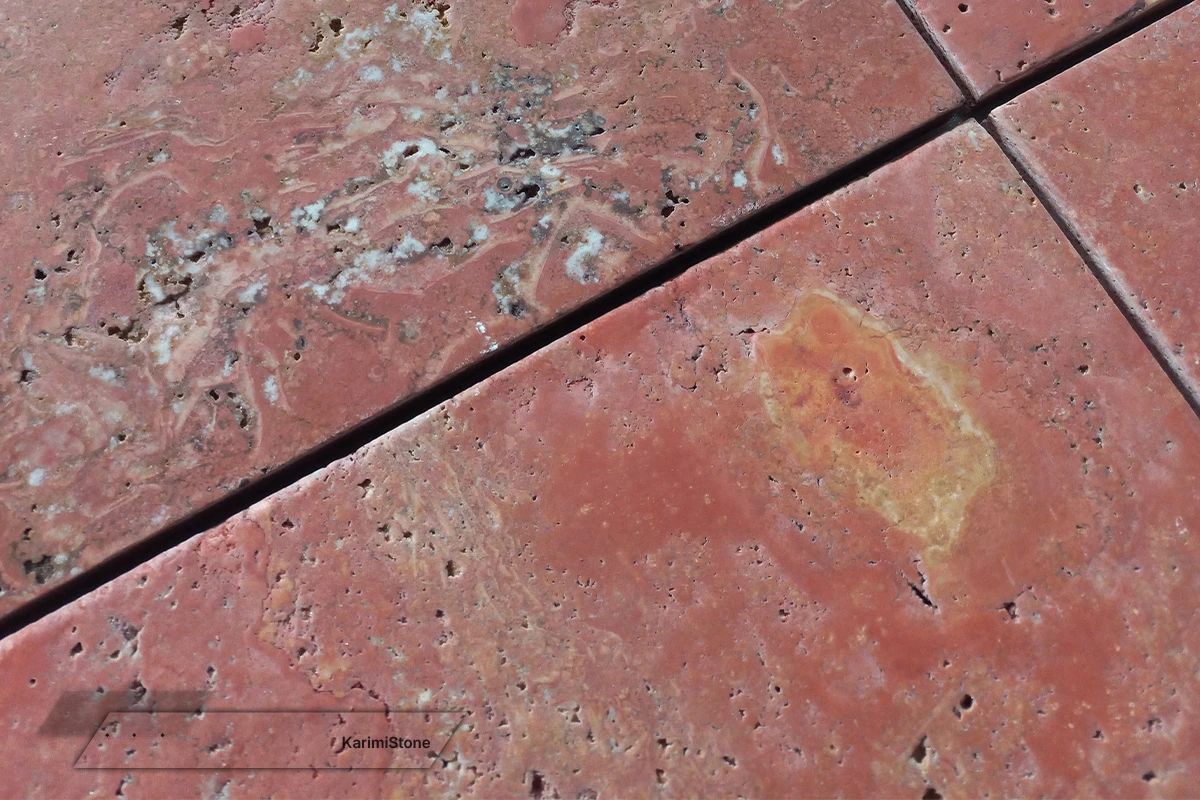 Travertine Red Cross-cut Brushed 1200.800 – 02