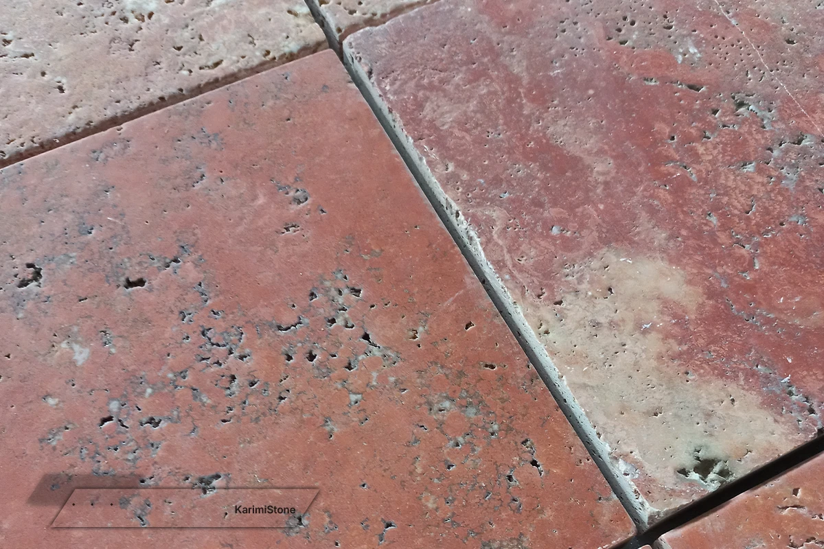 Travertine Red Cross-cut Brushed 1200.800 – 04
