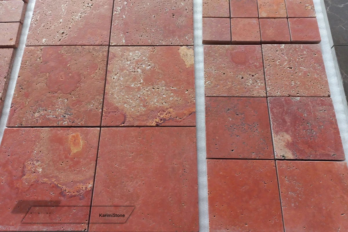 Travertine Red Cross-cut Brushed 1200.800 – 07