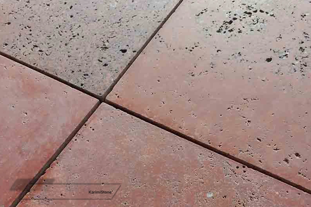 Travertine Red Cross-cut Honed 1200.800 – 03
