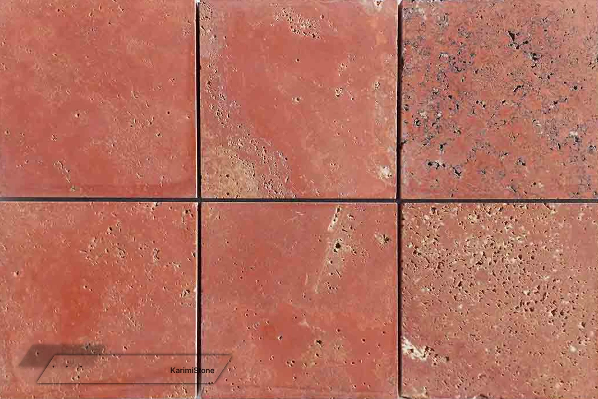 Travertine Red Cross-cut Honed 1200.800 – 04