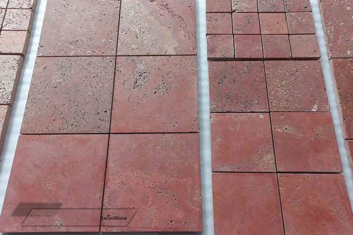 Travertine Red Cross-cut Honed 1200.800 – 06