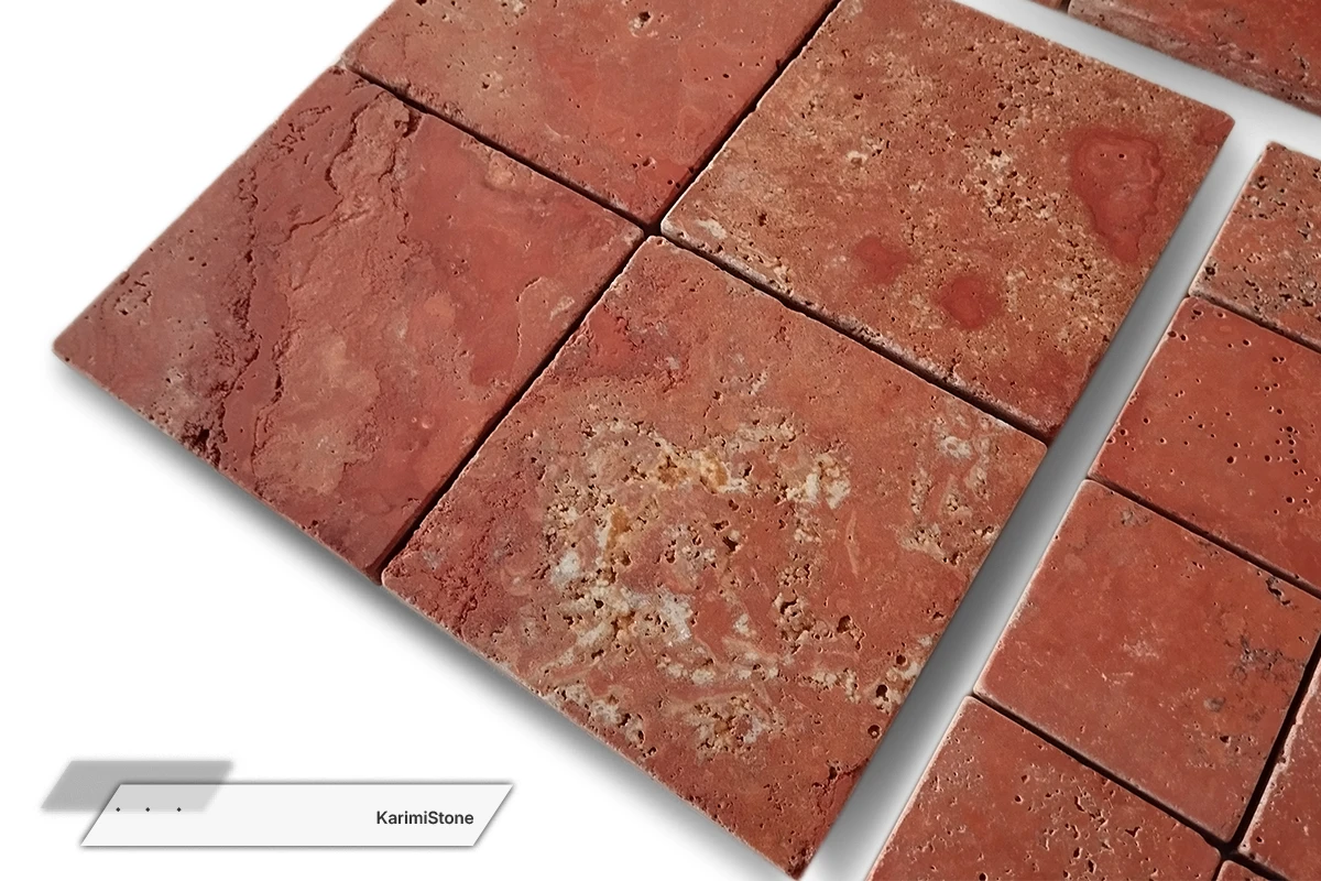 Travertine Red Cross-cut Honed & Tumbled 1200.800 – 01
