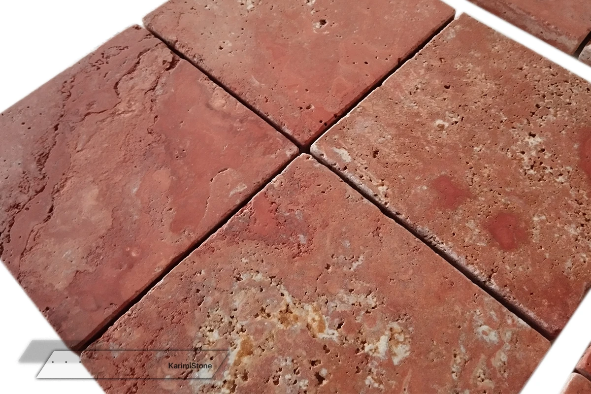 Travertine Red Cross-cut Honed & Tumbled 1200.800 – 02