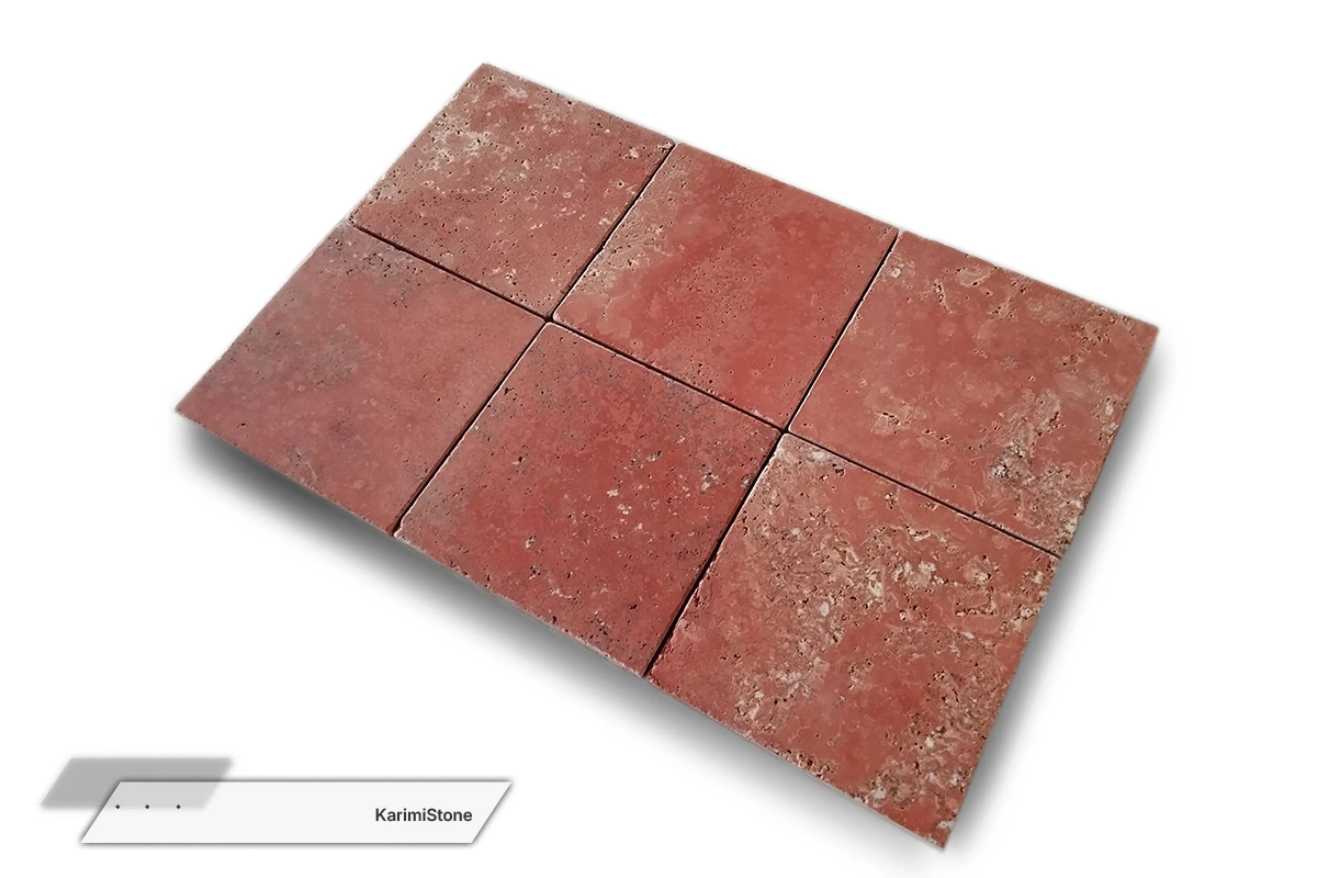 Travertine Red Cross-cut Honed & Tumbled 1200.800 – 05
