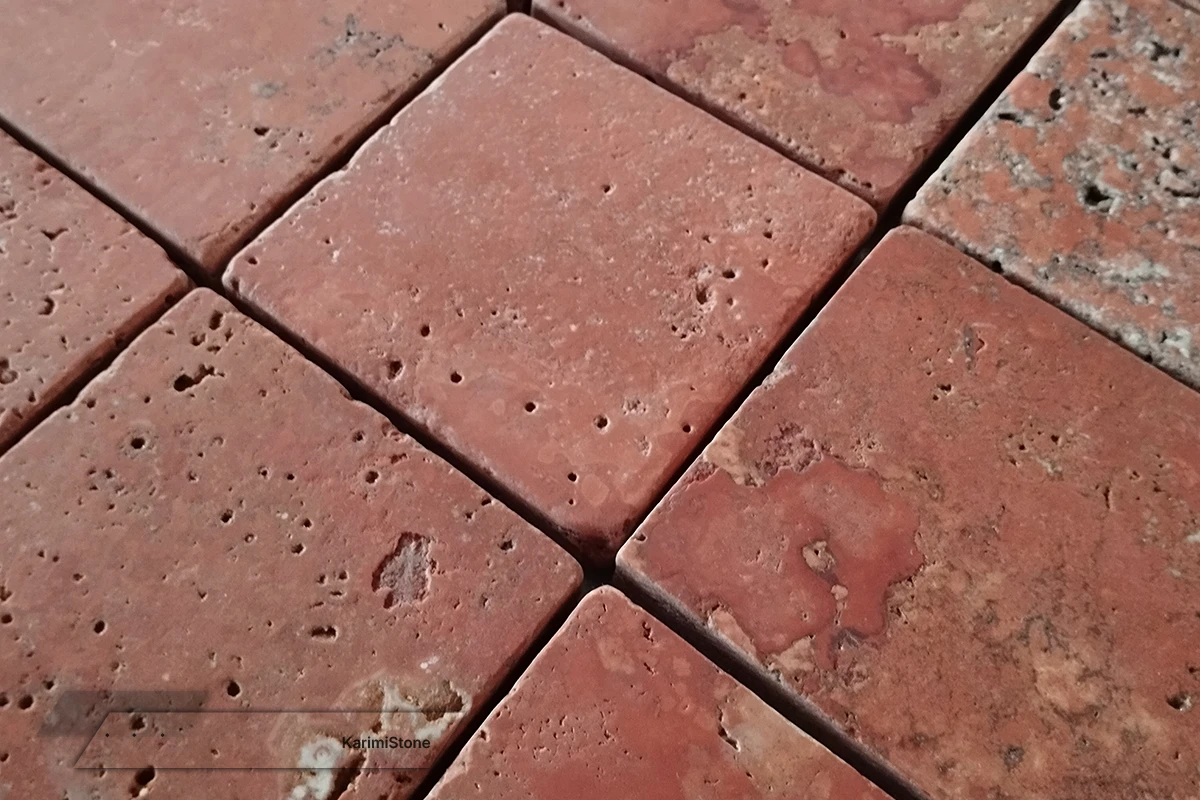 Travertine Red Cross-cut Honed & Tumbled 1200.800 – 09