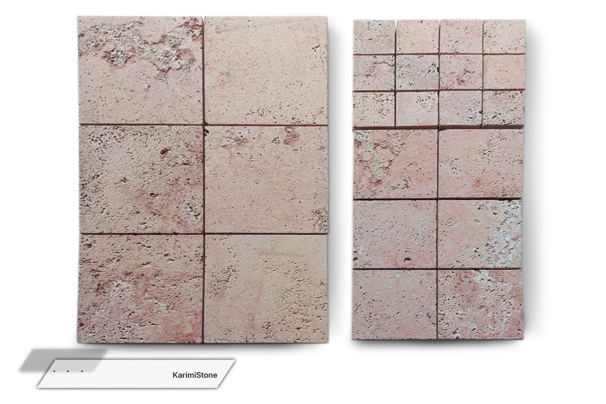 Travertine Red Cross-cut Sandblasted 1200.800 – 01