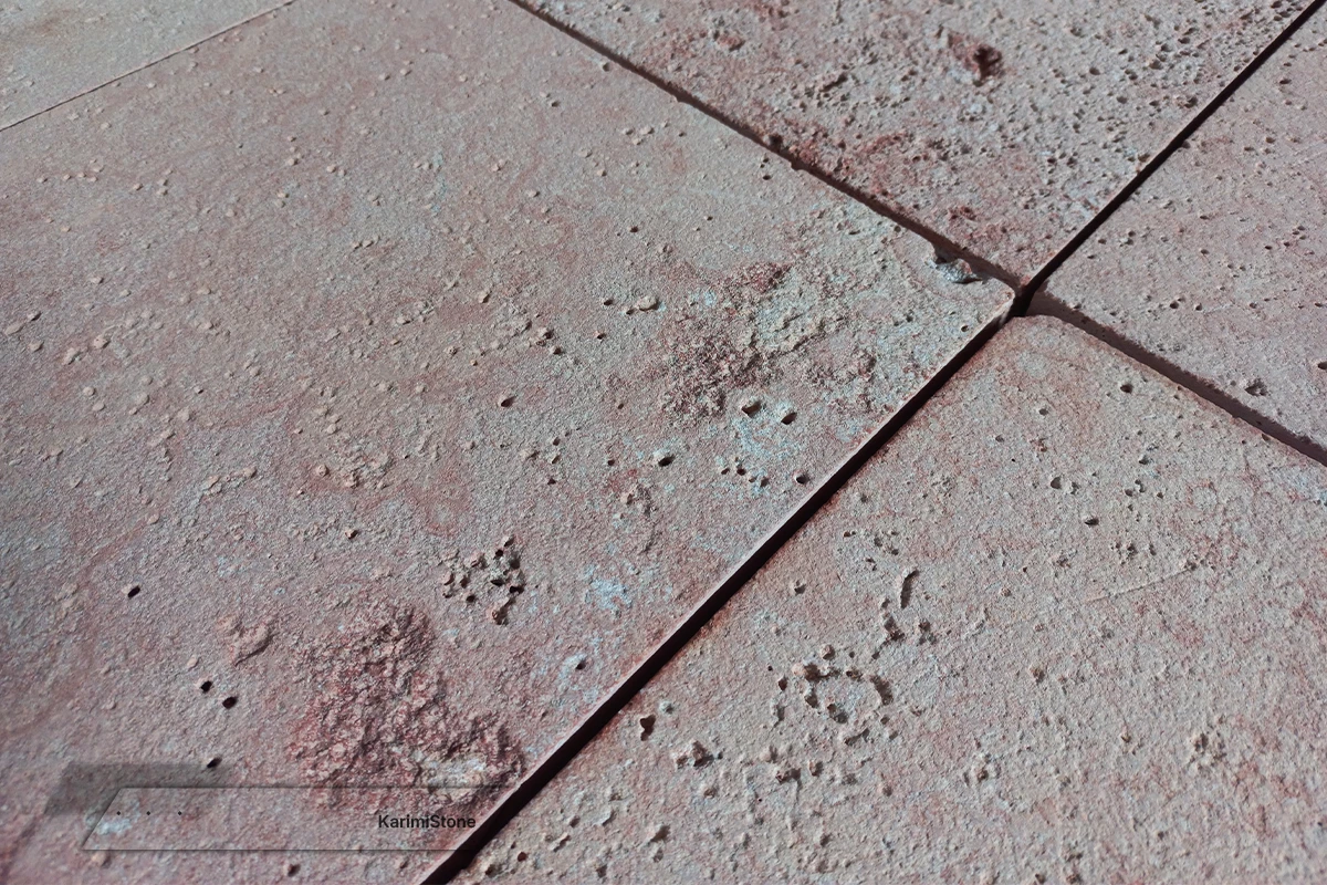Travertine Red Cross-cut Sandblasted 1200.800 – 03