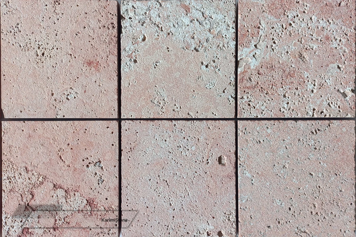 Travertine Red Cross-cut Sandblasted 1200.800 – 04