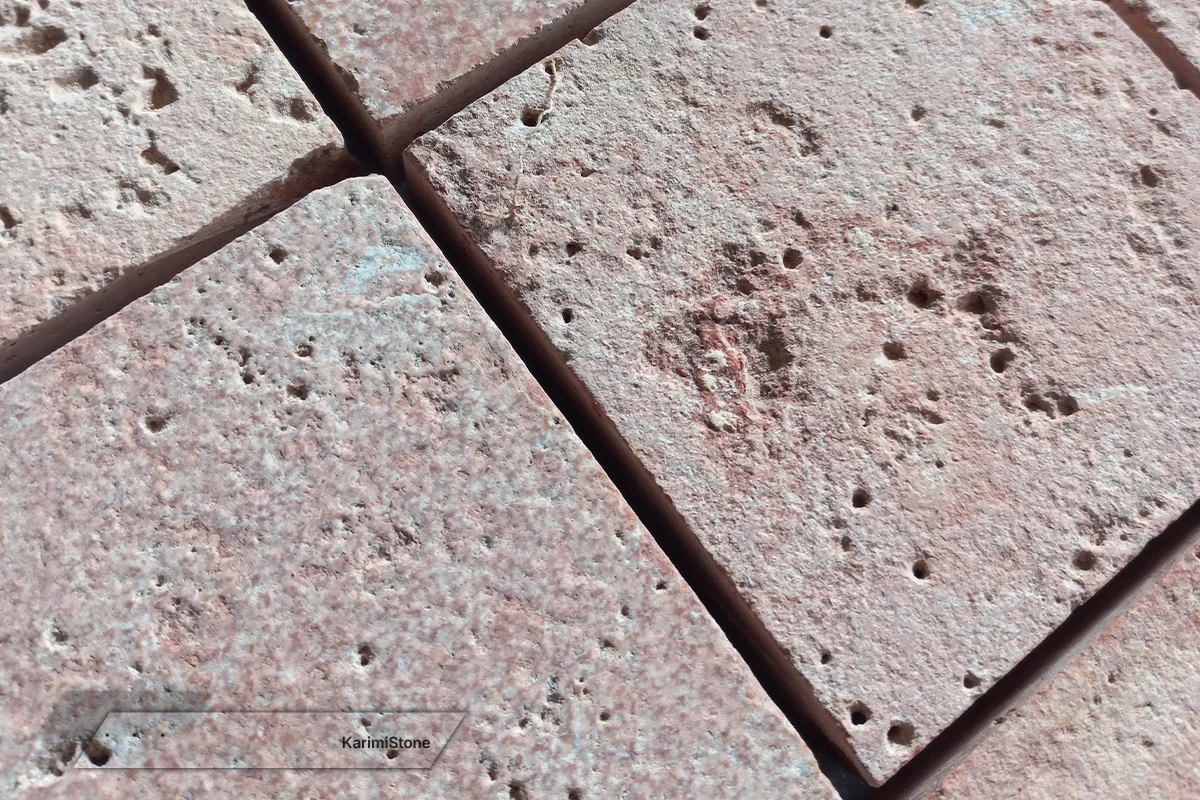 Travertine Red Cross-cut Sandblasted 1200.800 – 06