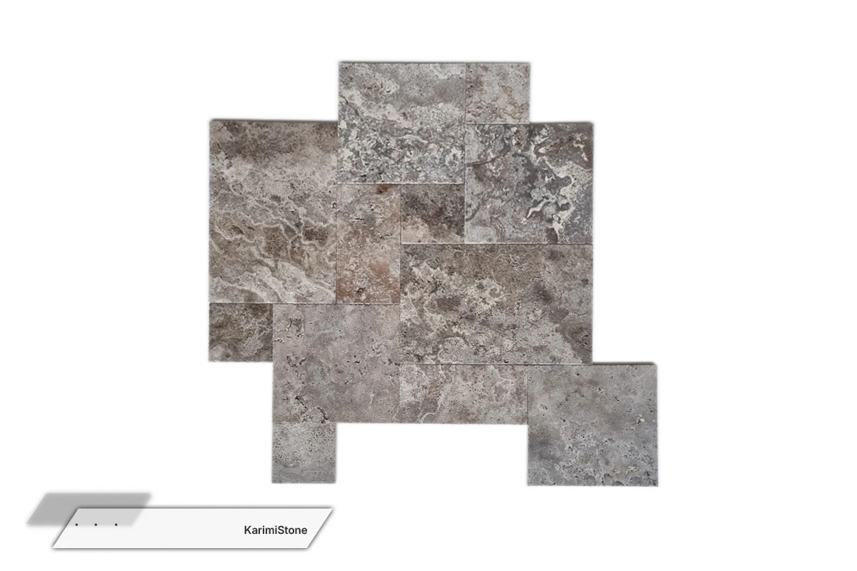 Travertine Silver Cross-cut Brushed & Tumbled 1200.800 – 07