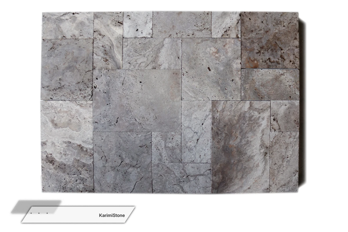 Travertine Silver Cross-cut Brushed & Tumbled 1200.800 – 08