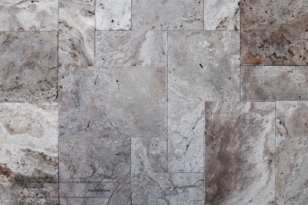 Travertine Silver Cross-cut Brushed & Tumbled 1200.800 – 09