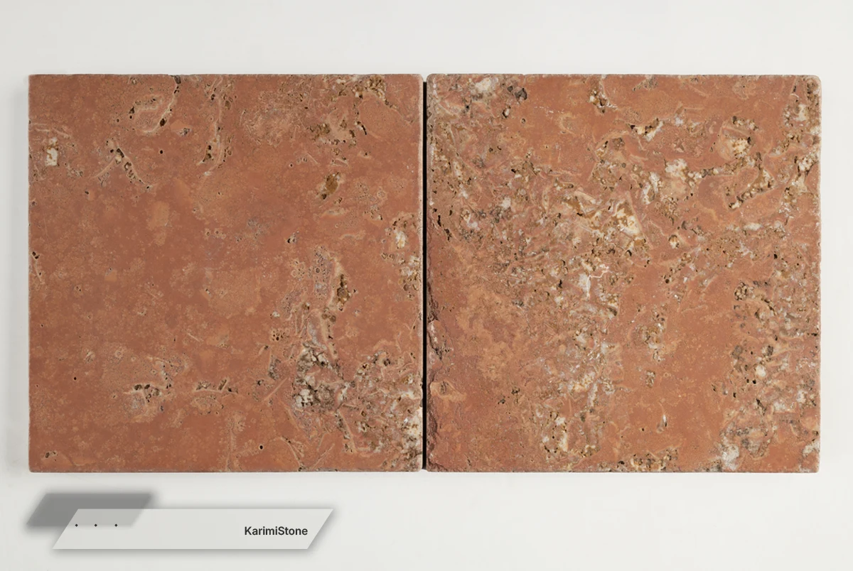 red travertine cross cut honed 2