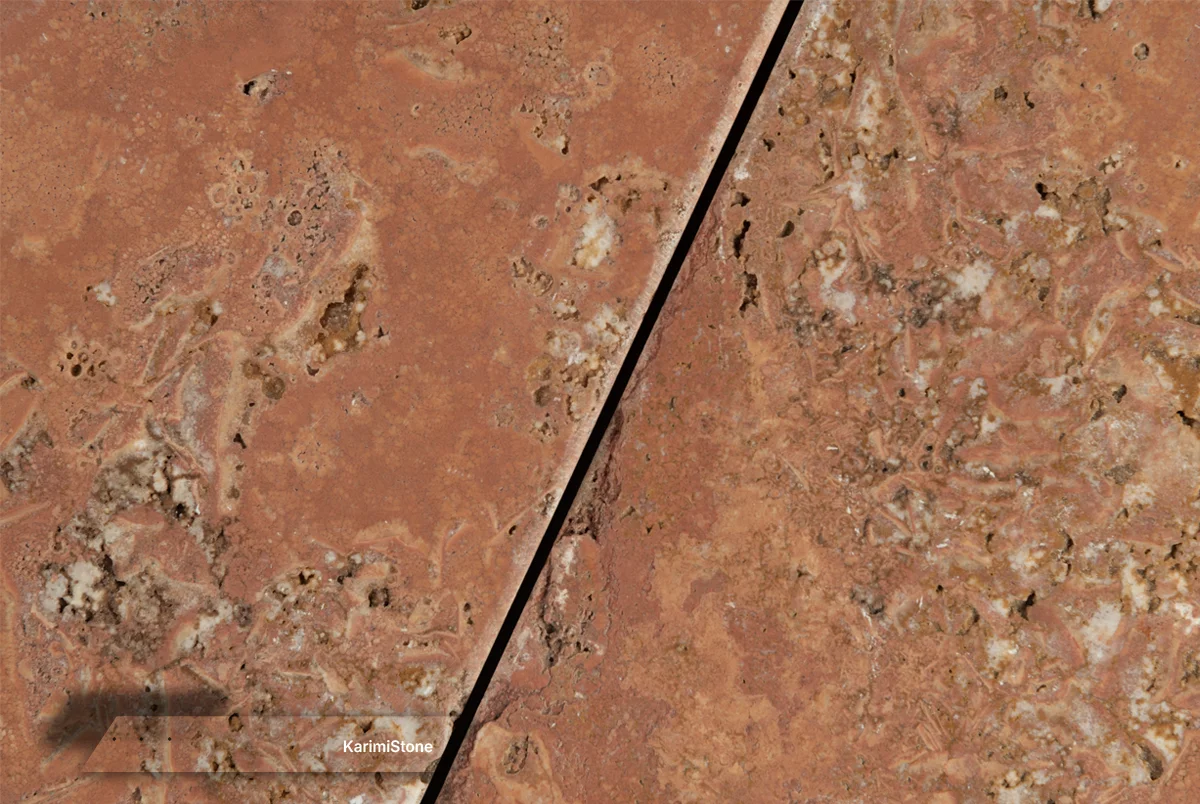 red travertine cross cut honed 3