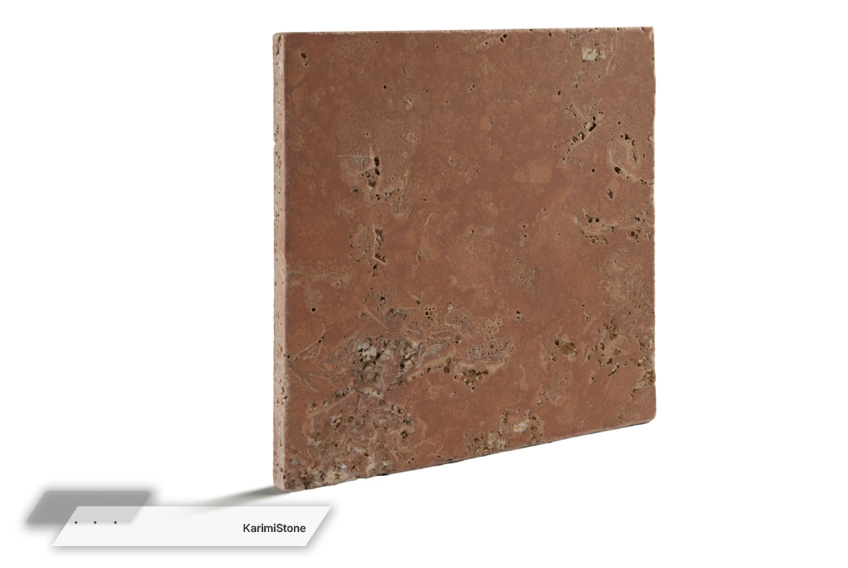 red travertine cross cut honed
