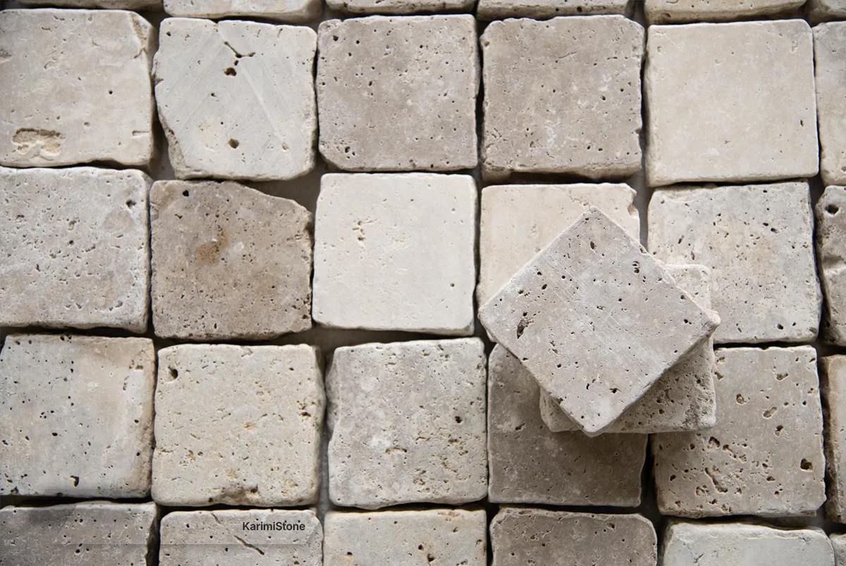 travertine begie honed cubble 11