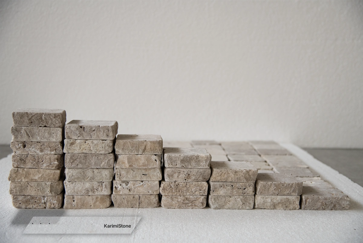 travertine begie honed cubble 6
