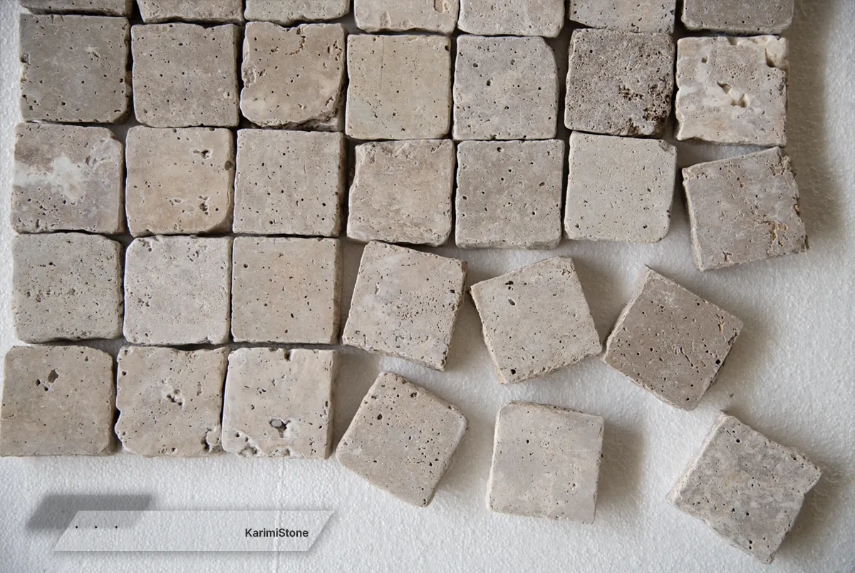 travertine begie honed cubble 8